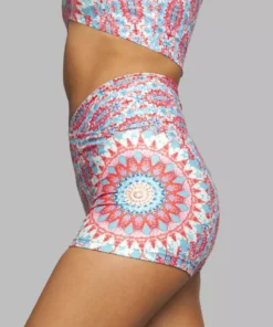 Wolven Activewear + Athleisure Crossover Recycled High-Waisted Short - Amalfi