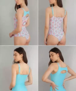 Wolven Reversible Four-Way Recycled One Piece Swimsuit - Amalfi