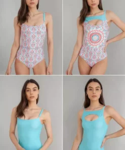 Wolven Reversible Four-Way Recycled One Piece Swimsuit - Amalfi