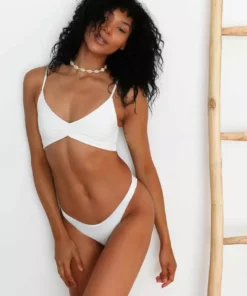 Wolven Reversible Ruched Recycled Swimsuit Top - Aquarius