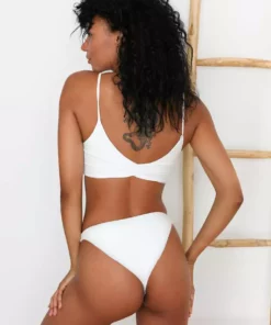 Wolven Reversible Ruched Recycled Swimsuit Top - Aquarius