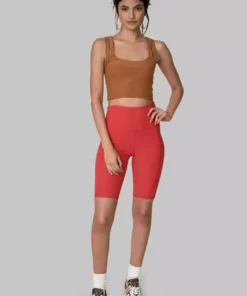 Wolven Best Sellers Recycled Bike Short With Pockets - Cayenne 22 Wolven Best Sellers Recycled Bike Short With Pockets - Cayenne