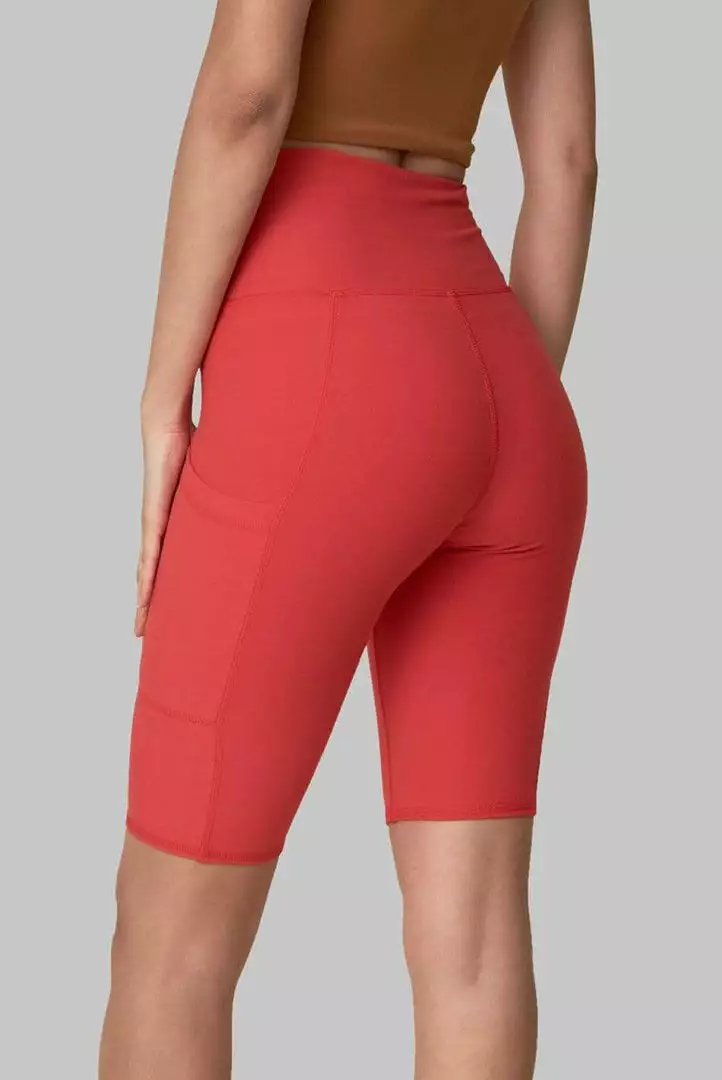 Wolven Best Sellers Recycled Bike Short With Pockets - Cayenne 9 Wolven Best Sellers Recycled Bike Short With Pockets - Cayenne