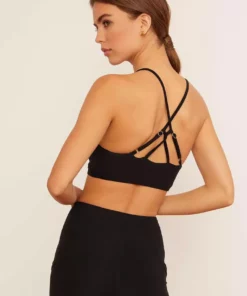 Wolven Reversible Crisscross Recycled Bra - Onyx Activewear + Athleisure