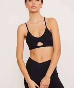 Wolven Reversible Crisscross Recycled Bra - Onyx Activewear + Athleisure