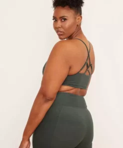 Wolven Activewear + Athleisure Reversible Crisscross Recycled Bra - Thyme 8 Wolven Activewear + Athleisure Reversible Crisscross Recycled Bra - Thyme