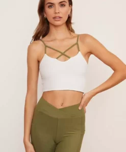 Wolven Reversible Crisscross Four-Way Recycled Top - Eucalyptus Activewear + Athleisure