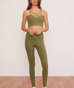 Wolven Reversible Crisscross Four-Way Recycled Top - Eucalyptus Activewear + Athleisure