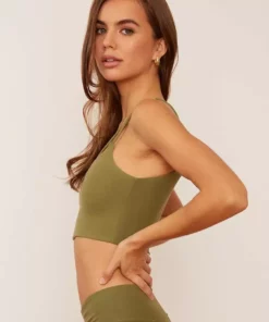 Wolven Reversible Crisscross Four-Way Recycled Top - Eucalyptus Activewear + Athleisure