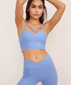 Wolven Activewear + Athleisure Reversible Crisscross Four-Way Recycled Top - Juniper