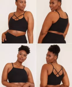 Wolven Activewear + Athleisure Reversible Crisscross Four-Way Recycled Top - Onyx 7 Wolven Activewear + Athleisure Reversible Crisscross Four-Way Recycled Top - Onyx