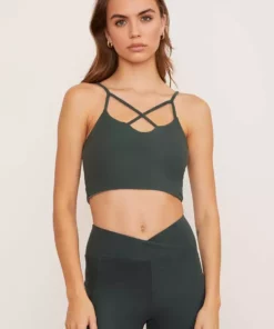 Wolven Reversible Crisscross Four-Way Recycled Top - Thyme
