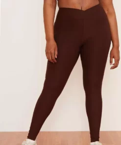 Wolven Recycled Crossover Pocket Legging - Chai Activewear + Athleisure