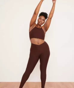 Wolven Recycled Crossover Pocket Legging - Chai Activewear + Athleisure