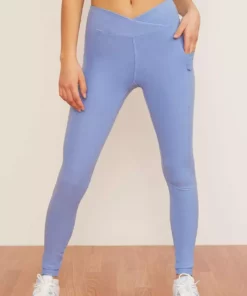 Wolven Recycled Crossover Pocket Legging - Juniper