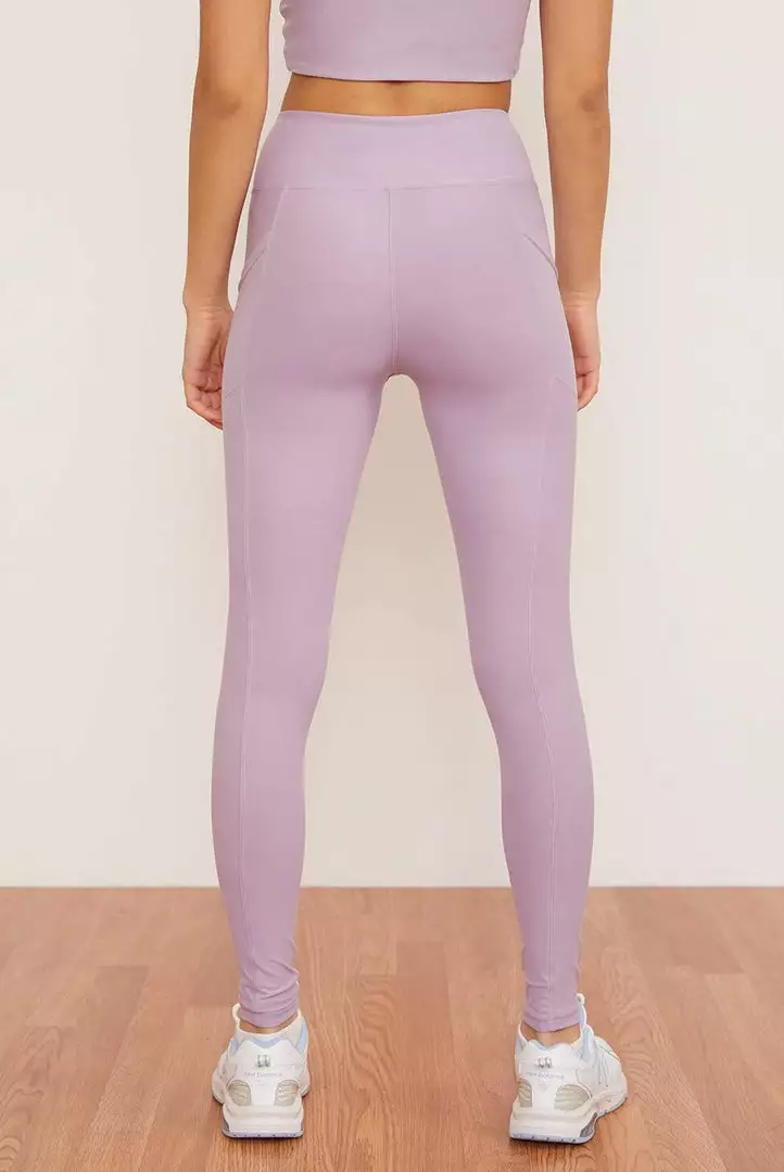 Wolven Recycled Crossover Pocket Legging - Lavender 6 Wolven Recycled Crossover Pocket Legging - Lavender