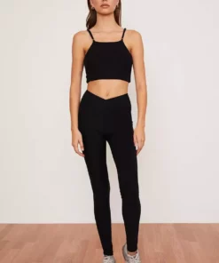 Wolven Recycled Crossover Pocket Legging - Onyx 12 Wolven Recycled Crossover Pocket Legging - Onyx