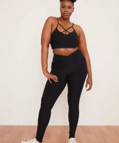 Wolven Recycled Crossover Pocket Legging - Onyx