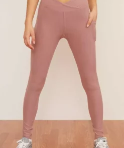 Wolven Activewear + Athleisure Recycled Crossover Pocket Legging - Salt 9 Wolven Activewear + Athleisure Recycled Crossover Pocket Legging - Salt