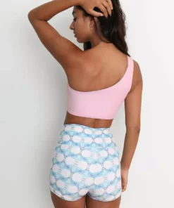 Wolven Reversible One Shoulder Recycled Swimsuit Top - Echo 11 Wolven Reversible One Shoulder Recycled Swimsuit Top - Echo