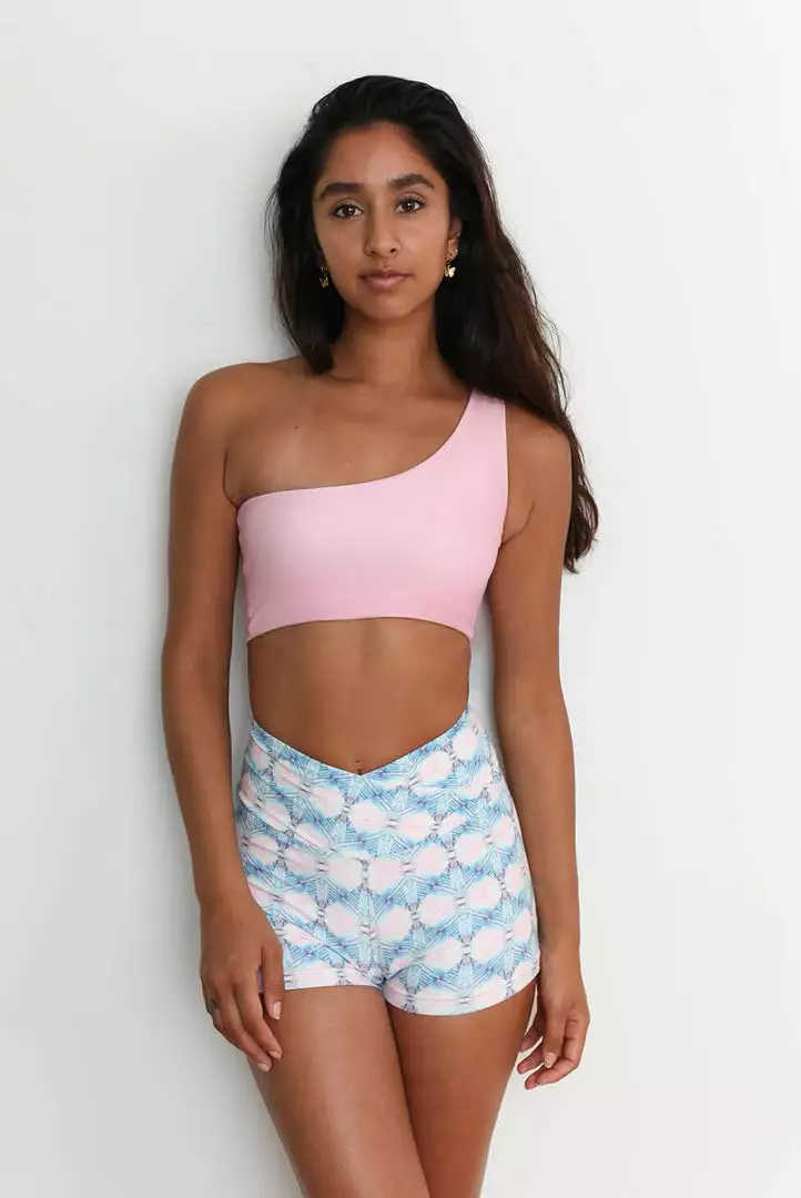 Wolven Reversible One Shoulder Recycled Swimsuit Top - Echo 7 Wolven Reversible One Shoulder Recycled Swimsuit Top - Echo