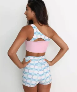 Wolven Reversible One Shoulder Recycled Swimsuit Top - Echo 12 Wolven Reversible One Shoulder Recycled Swimsuit Top - Echo