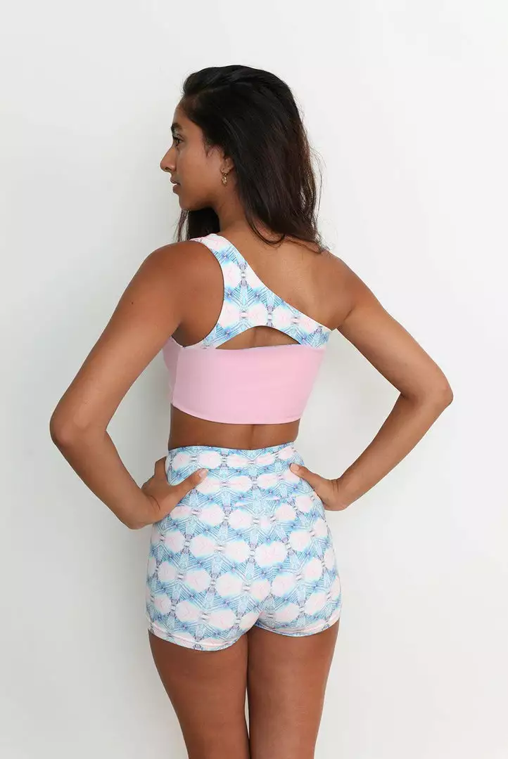 Wolven Reversible One Shoulder Recycled Swimsuit Top - Echo 6 Wolven Reversible One Shoulder Recycled Swimsuit Top - Echo