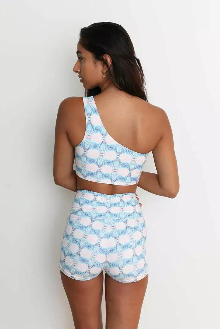 Wolven Reversible One Shoulder Recycled Swimsuit Top - Echo 3 Wolven Reversible One Shoulder Recycled Swimsuit Top - Echo