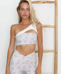 Wolven Reversible One Shoulder Recycled Top - Harmony Activewear + Athleisure