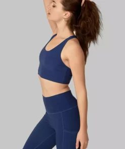 Wolven Activewear + Athleisure Recycled Yoga Top - Indigo