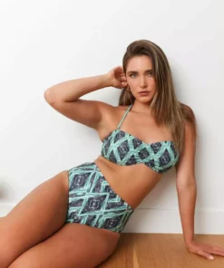 Wolven Recycled Bandeau Swimsuit Top - Jungle