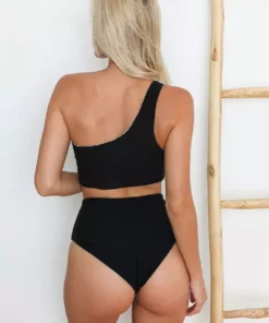 Wolven Reversible High-Waisted Recycled Bikini Bottom - Oasis 9 Wolven Reversible High-Waisted Recycled Bikini Bottom - Oasis