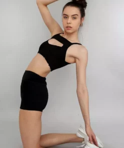 Wolven Recycled High-Waisted Short - Onyx 8 Wolven Recycled High-Waisted Short - Onyx