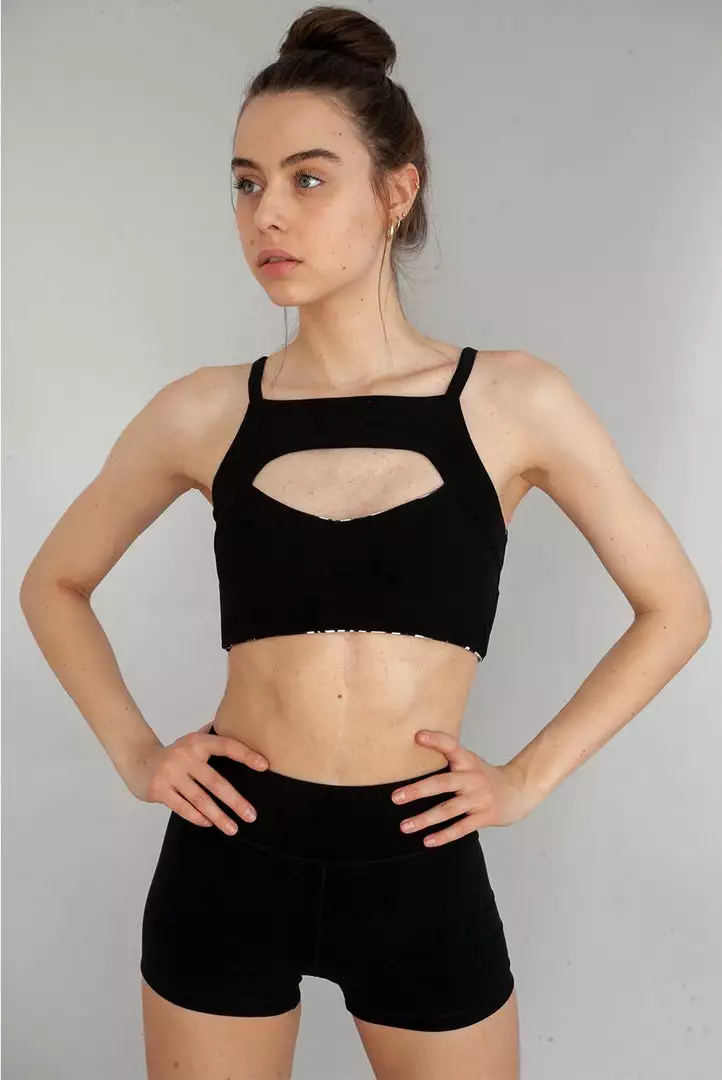 Wolven Recycled High-Waisted Short - Onyx 1 Wolven Recycled High-Waisted Short - Onyx