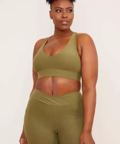 Wolven Recycled Racerback Bra - Eucalyptus Activewear + Athleisure