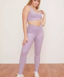 Wolven Activewear + Athleisure Recycled Racerback Bra - Lavender