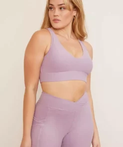 Wolven Activewear + Athleisure Recycled Racerback Bra - Lavender