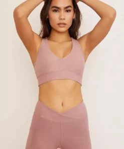 Wolven Recycled Racerback Bra - Salt