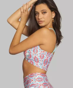 Wolven Reversible Recycled Keyhole Top - Amalfi