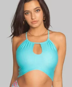 Wolven Reversible Recycled Keyhole Top - Amalfi