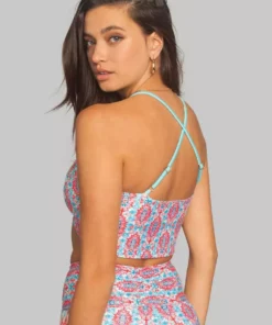 Wolven Reversible Recycled Keyhole Top - Amalfi