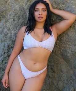 Wolven Swim Reversible French Cut Recycled Bikini Bottom - Riviera