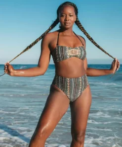 Wolven Reversible High-Waisted Recycled Bikini Bottom - Zephyr Best Sellers