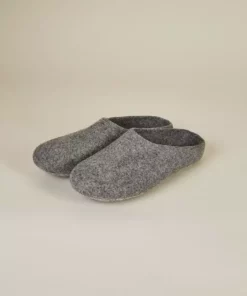 Kyrgies Best Sellers Women's Classic Sole Low Back Wool Slippers - Gray