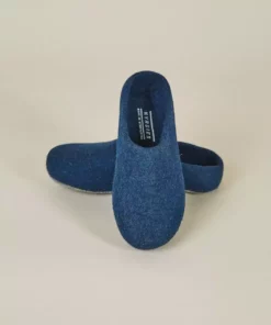 Kyrgies Women's Classic Sole Low Back Wool Slippers - Navy Best Sellers