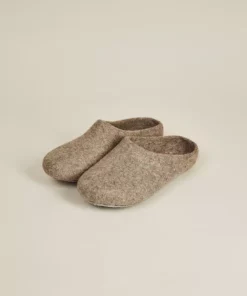 Kyrgies Women's Classic Sole Low Back Wool Slippers - Oatmeal Best Sellers