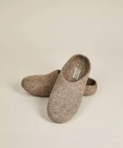 Kyrgies Women's Classic Sole Low Back Wool Slippers - Oatmeal Best Sellers