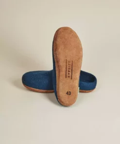 Kyrgies Best Sellers Women's Molded Sole Low Back Wool Slippers - Navy