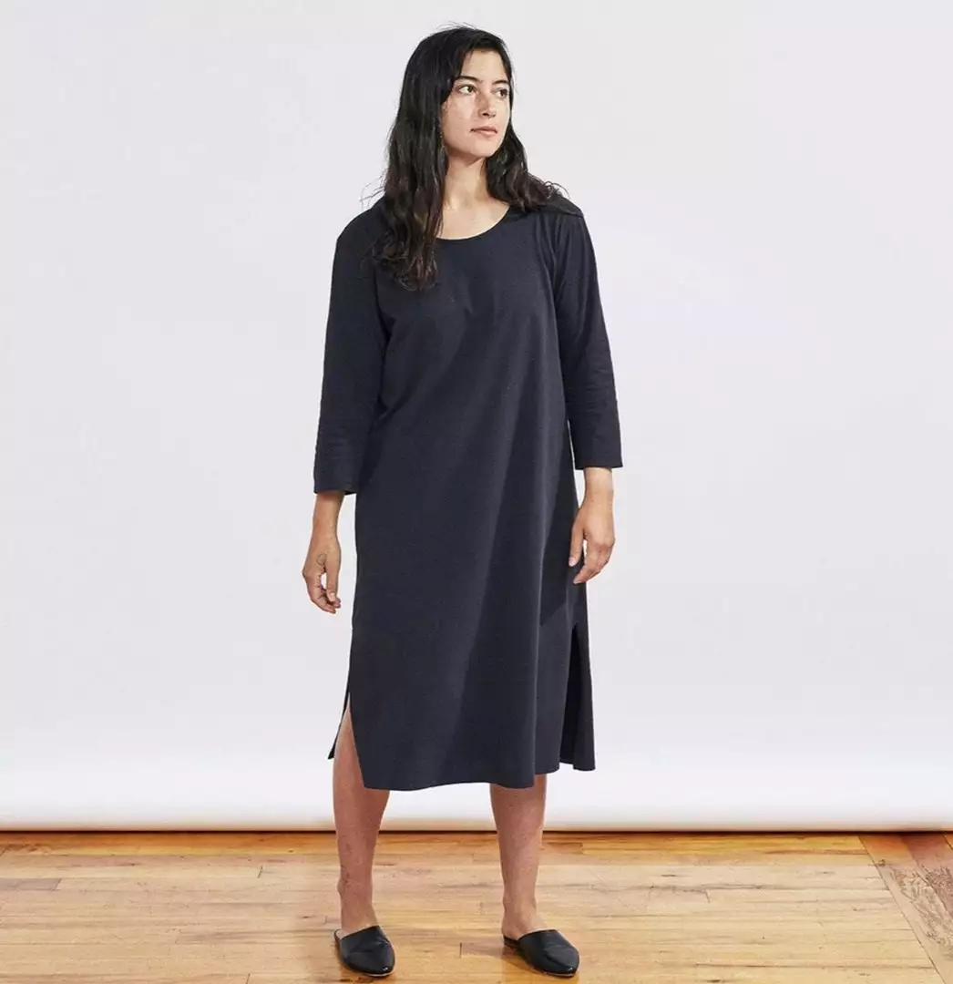 Coyuchi Pajamas + Loungewear Solstice Nightgown - Deep Graphite 1 Coyuchi Pajamas + Loungewear Solstice Nightgown - Deep Graphite