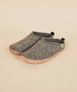 Kyrgies Women's Wool Slipper Slides - Gray Shoes
